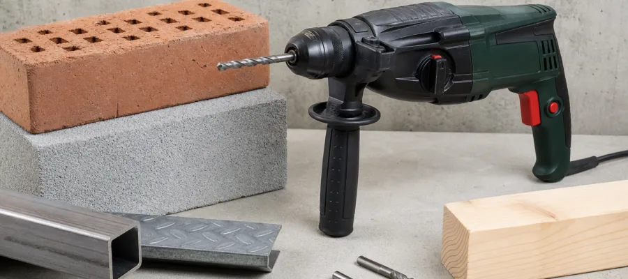 Schlagbohrmaschine fuer Mauerwerk, Holz und Metall richtig anwenden